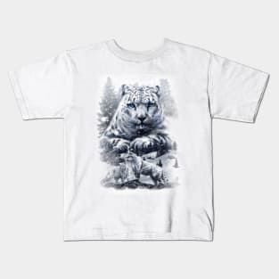 snow leopard Kids T-Shirt